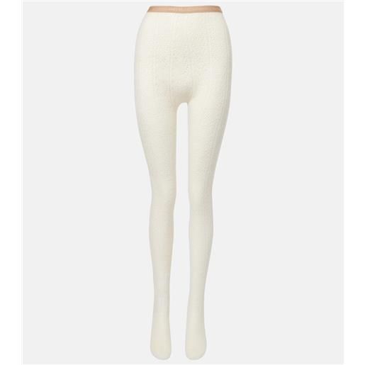 Valentino collant in misto lana con logo