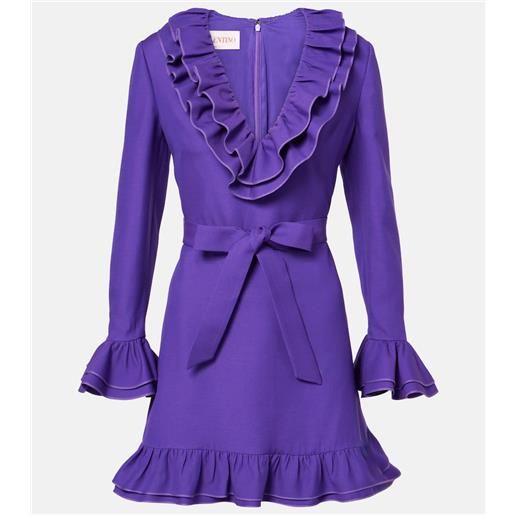 Valentino abito corto in crepe couture con volant