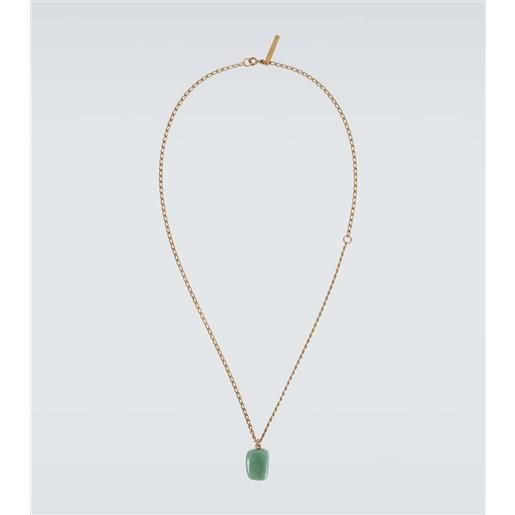 Dries Van Noten collana con pendente bagnata in oro