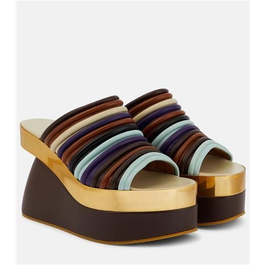 Dries Van Noten mules in pelle con zeppa