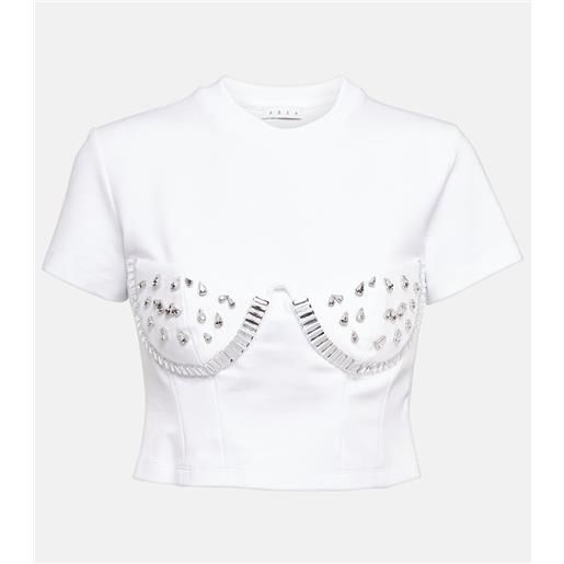 Area t-shirt in jersey con cristalli
