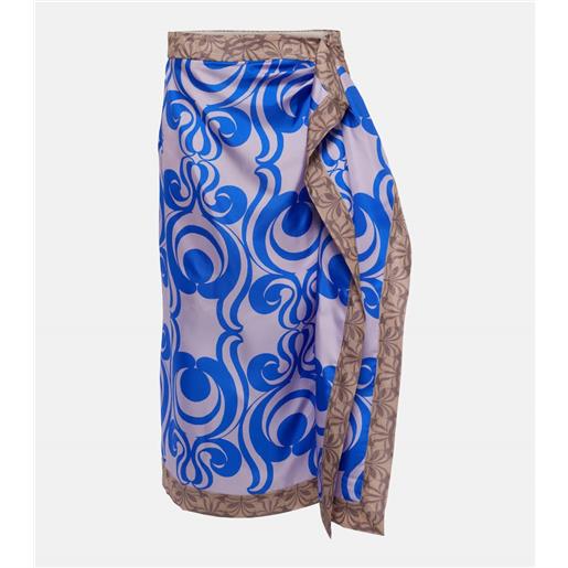 Dries Van Noten gonna in twill di seta