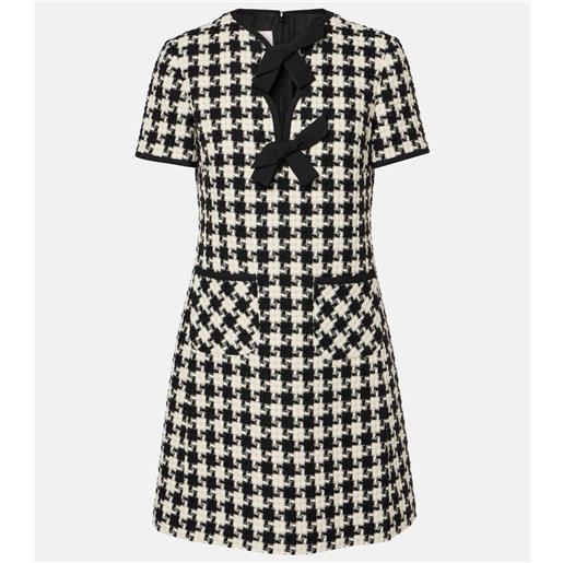 Valentino abito corto in tweed pied-de-poule