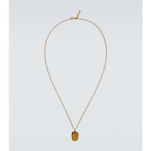 Dries Van Noten collana con pendente bagnata in oro