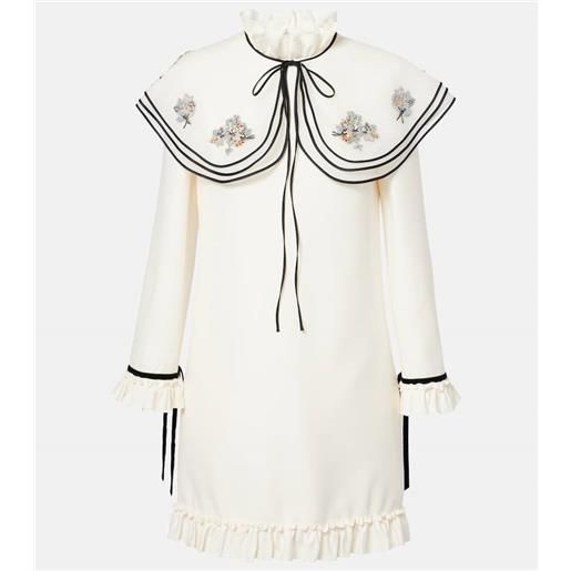 Valentino abito corto in crepe couture con ricamo