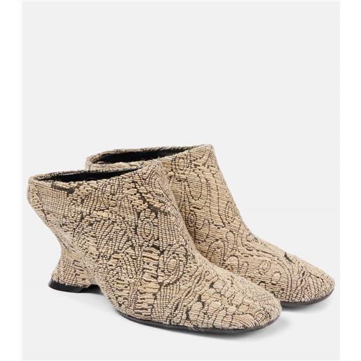 Dries Van Noten mules in jacquard con zeppa
