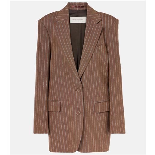 Dries Van Noten blazer in misto lino a righe