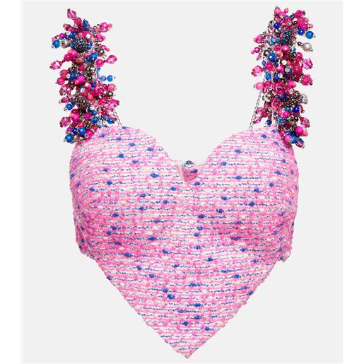 Area top cropped con cristalli