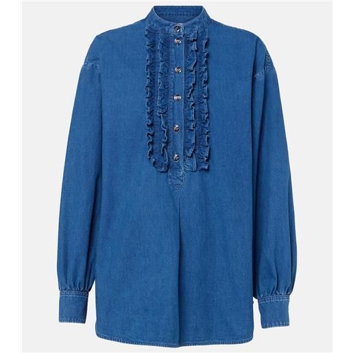Valentino blusa di jeans con volant