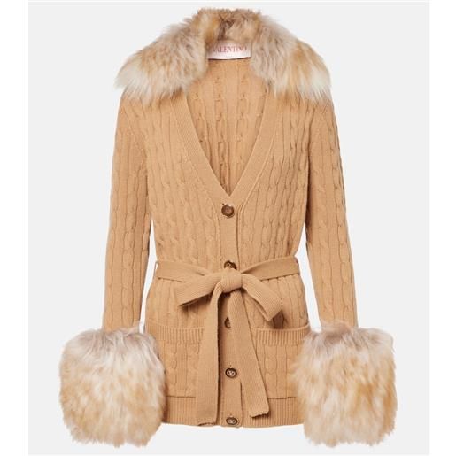 Valentino cardigan in cashmere con shearling