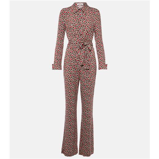 Diane von Furstenberg jumpsuit michelle in jersey con stampa