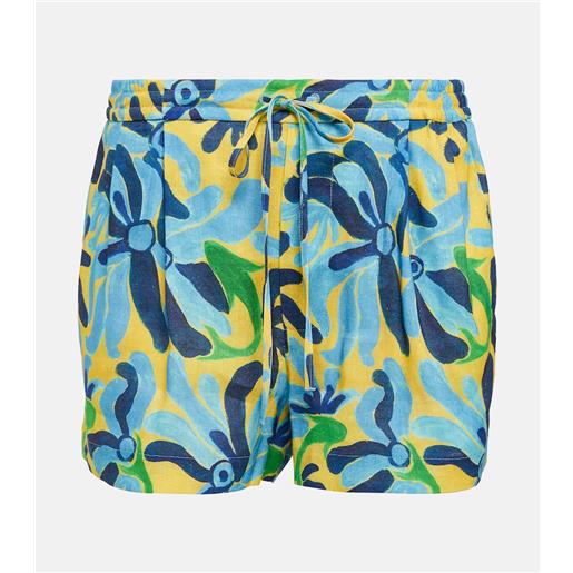 Marni shorts in misto lino con stampa