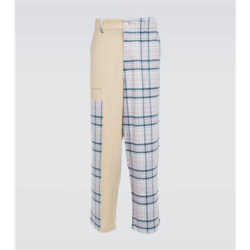 The Elder Statesman pantaloni in lana, seta e cashmere a quadri