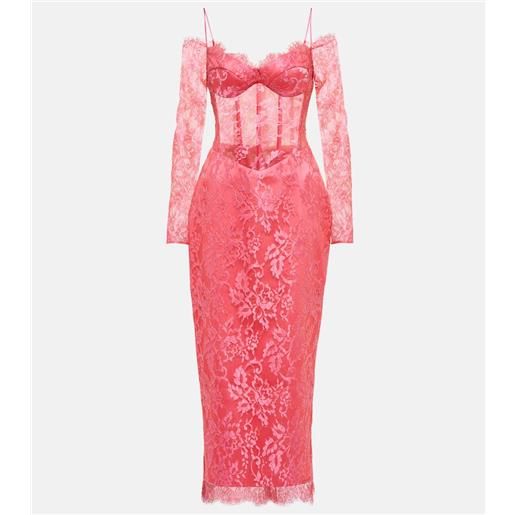Rasario abito midi bustier in pizzo