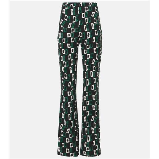 Diane von Furstenberg pantaloni flared brooklyn in jersey