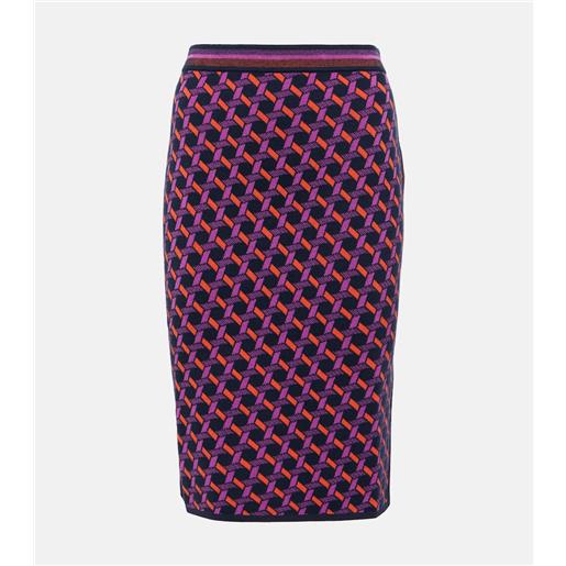 Diane von Furstenberg gonna midi hazel in jacquard