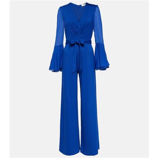 Diane von Furstenberg jumpsuit a gamba larga shing in jersey