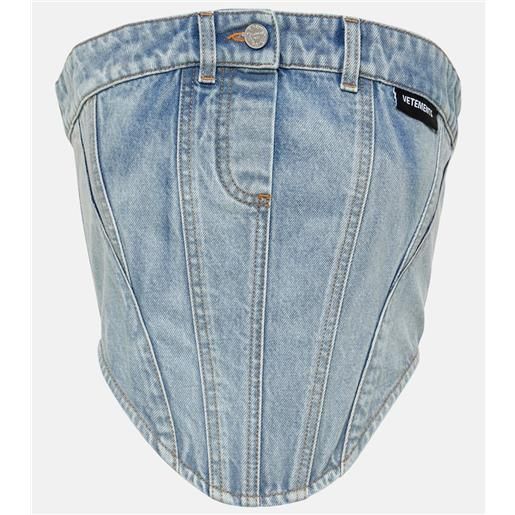 Vetements top a fascia di jeans