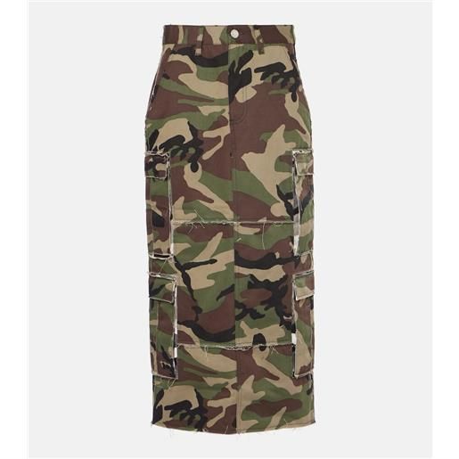 Vetements gonna midi cargo in cotone con stampa