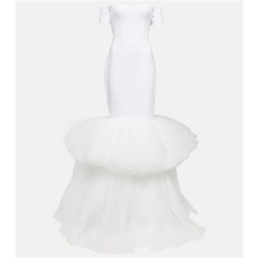 Rasario bridal - abito lungo olivia con scollo bardot
