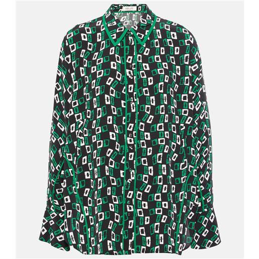 Diane von Furstenberg camicia alona in crêpe con stampa