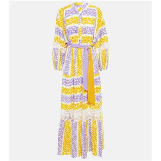 Diane von Furstenberg abito lungo in cotone con ricamo