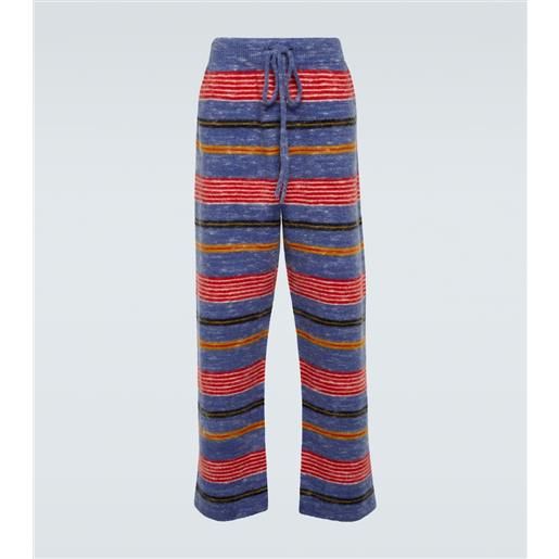 The Elder Statesman pantaloni in misto cashmere a righe