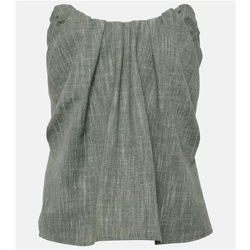 CO top in misto lana arricciato