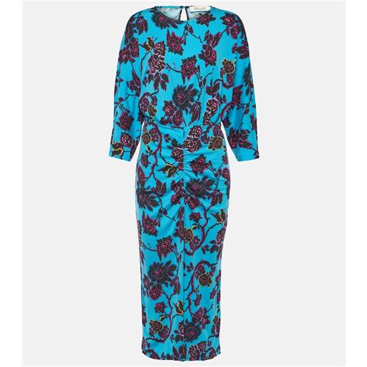 Diane von Furstenberg abito midi chrisey con stampa floreale