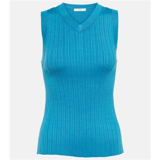 CO tank top in seta con scollo a v