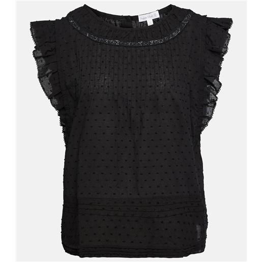 Poupette St Barth top galia in cotone con ruches