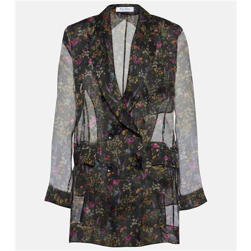 Max Mara blusa jabot in organza di seta