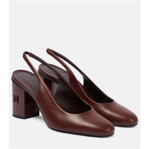 Max Mara pumps slingback damiersli in pelle