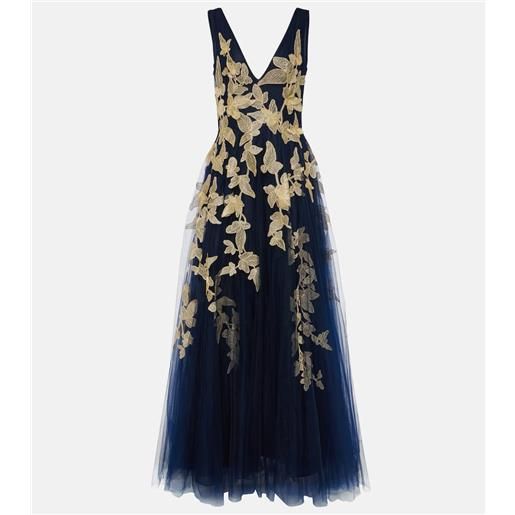 Costarellos abito lungo arcangela in tulle