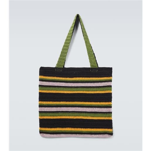 Bode borsa harbor stripe in crochet di cotone