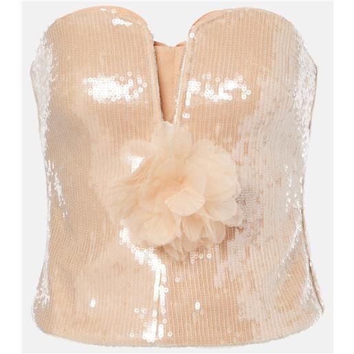 Self-Portrait bustier con paillettes e applicazione