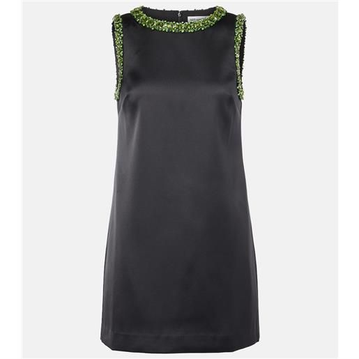 Self-Portrait abito corto in raso con decorazioni