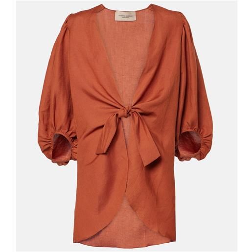 Adriana Degreas camicia solid in misto lino