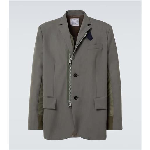 Sacai blazer monopetto con zip