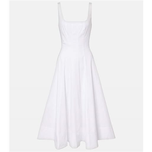 Staud abito midi wells in popeline di cotone