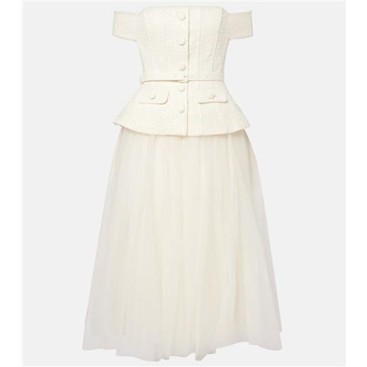 Self-Portrait bridal - abito midi con paillettes