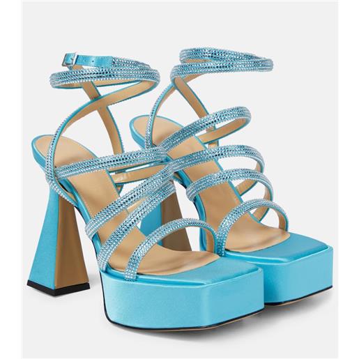 Mach & Mach sandali sidney in raso con plateau