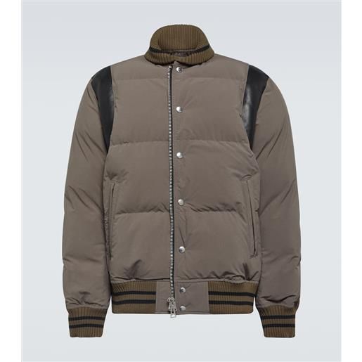 Sacai bomber in tessuto tecnico con pelle