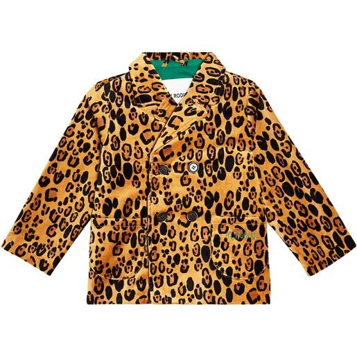 Mini Rodini blazer leopard in velluto con stampa