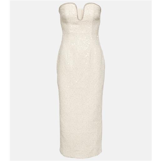 Self-Portrait bridal - abito midi in bouclã© con paillettes