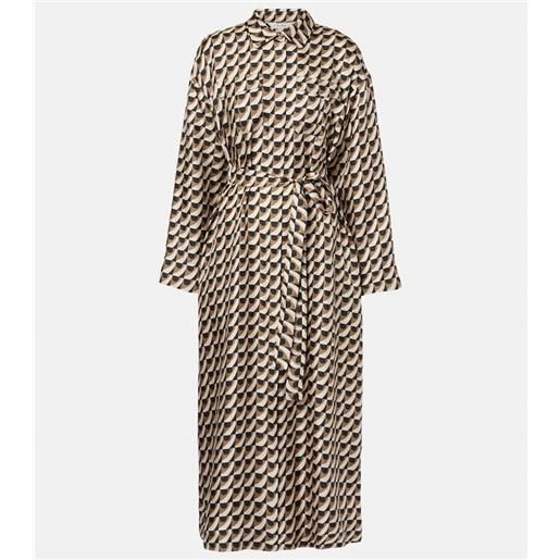 'S Max Mara abito lungo fleur in seta con stampa