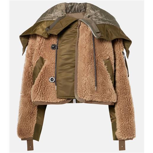 Sacai giacca in lana con tessuto tecnico