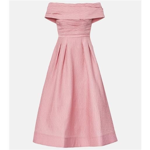 Rebecca Vallance abito midi adalyn in broccato
