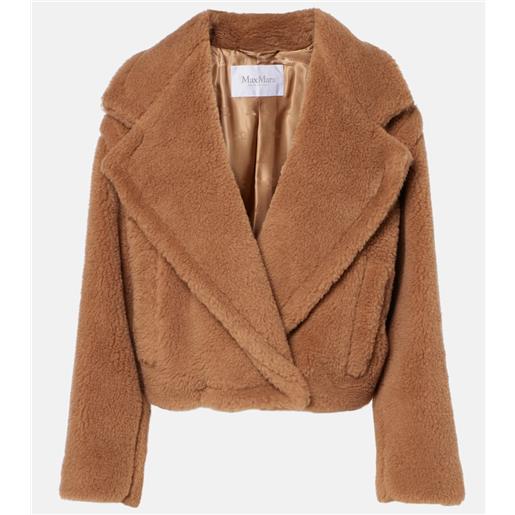Max Mara cappotto gardone in teddy di cammello e seta