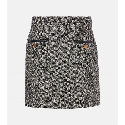 Max Mara minigonna cosa in tweed di misto lana
